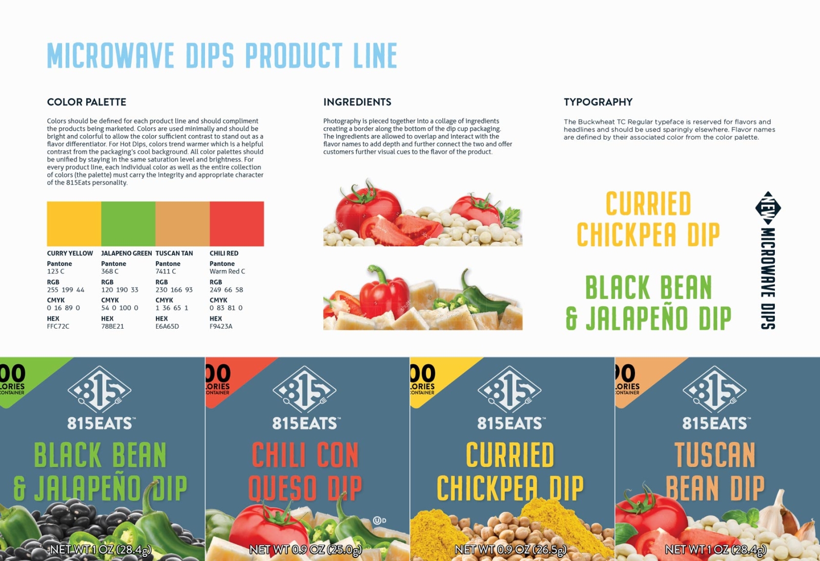 815Eats microwave dips product line brand identity