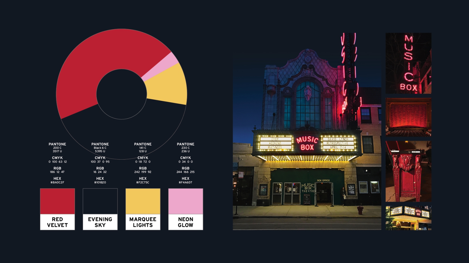 Music Box Theatre color palette