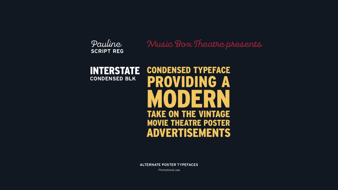 Music Box Theatre alternative typeface