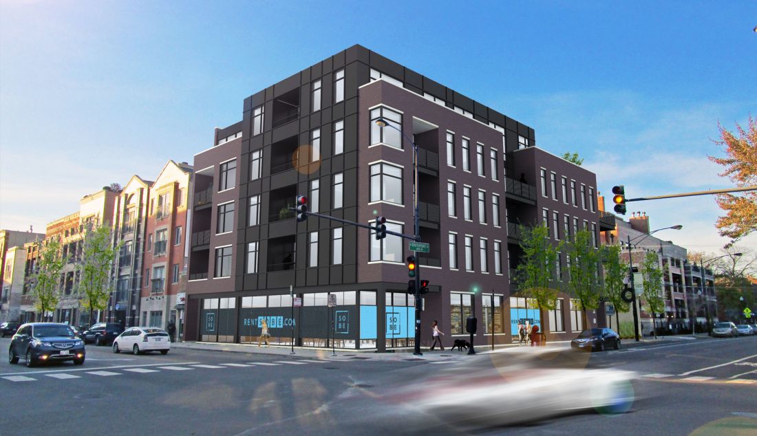 Rendering of building at intersection of Southport and Belmont.