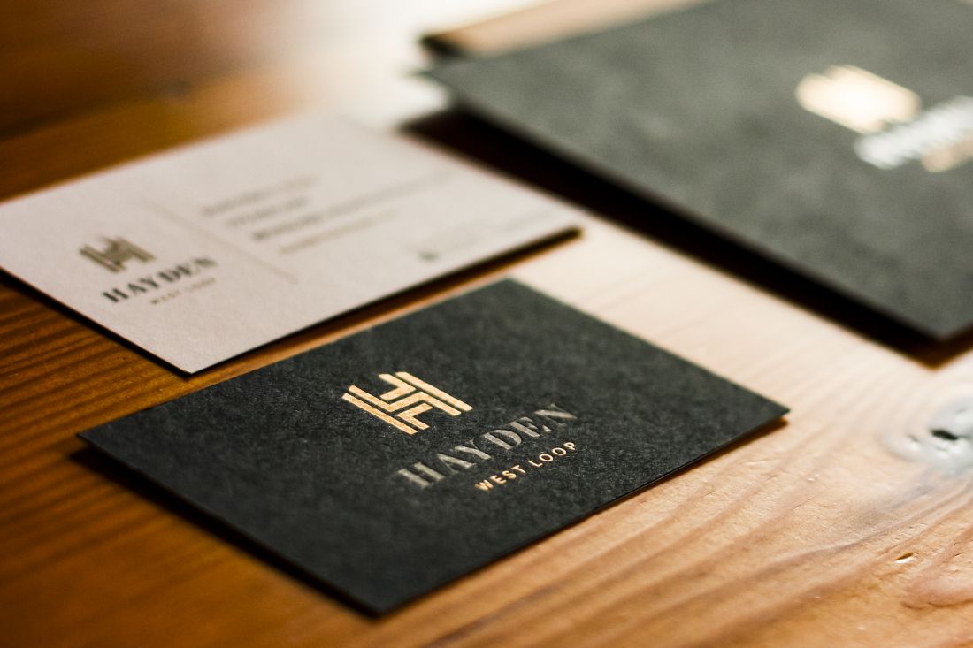 Foil-stamped business cards
