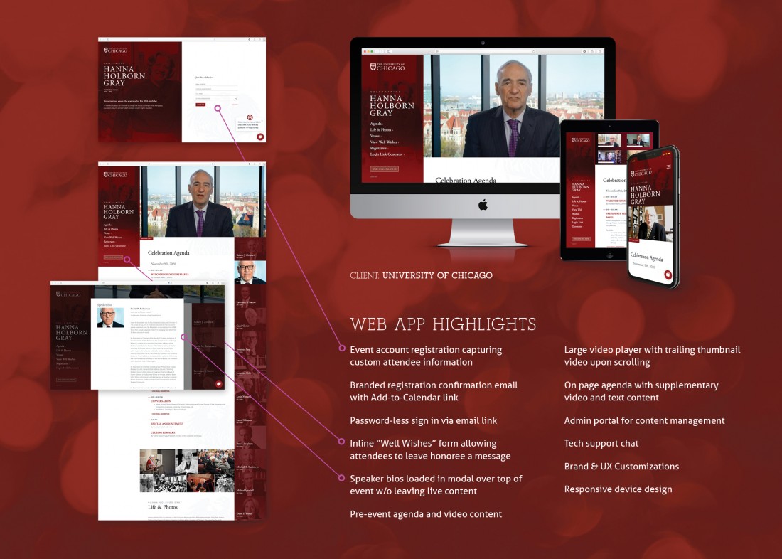 Live event web application for University of Chicago